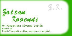 zoltan kovendi business card