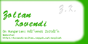 zoltan kovendi business card